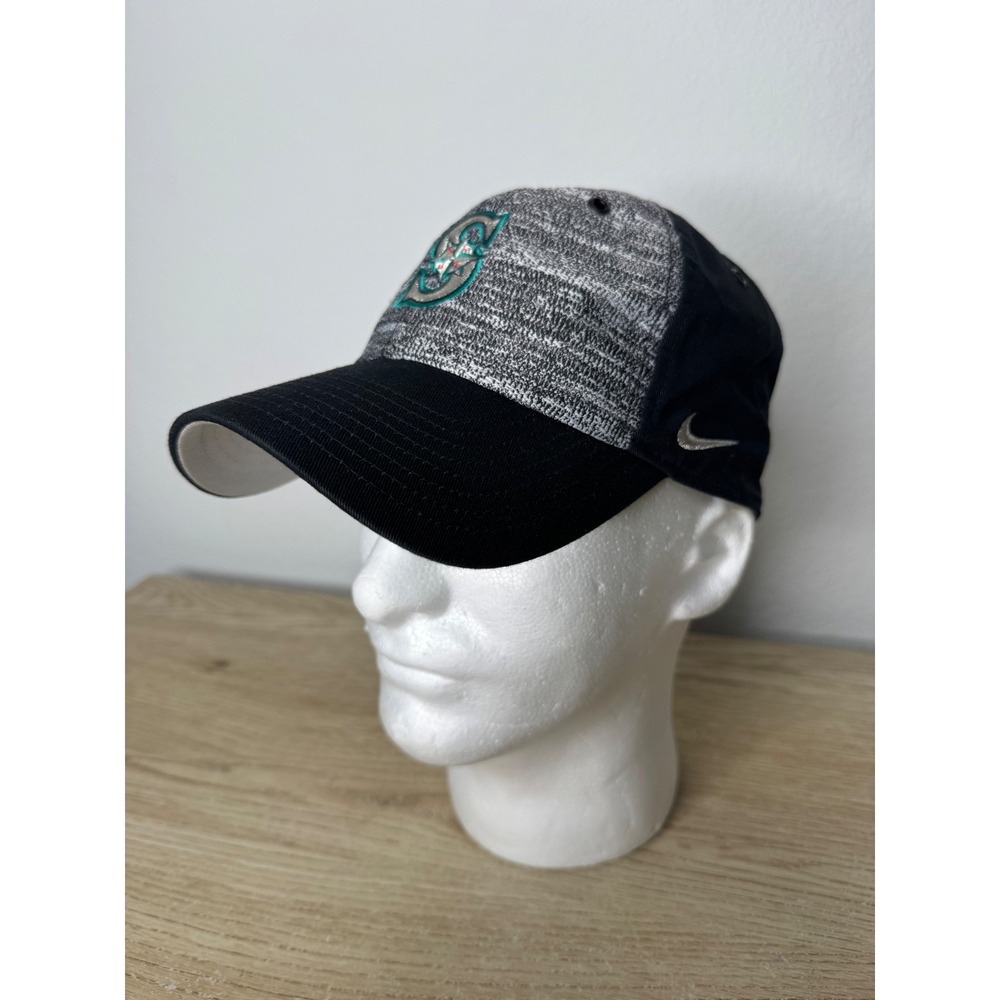Nike Heritage 86 Seattle Mariners MLB Baseball Hat Black Grey Adjustable Cap